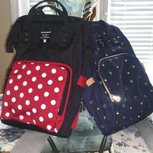 Eposha Black & Blue floral WP diapers backpack